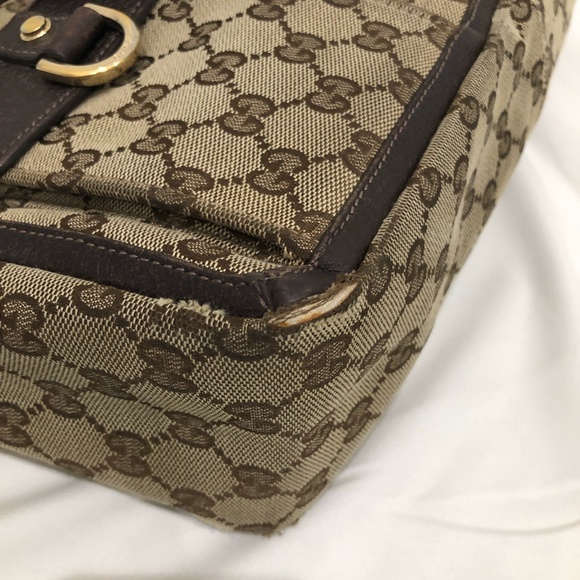 Gucci Brown GG Canvas Tote Sku#84701 (gently used, fair condition) - Picture 8 of 16